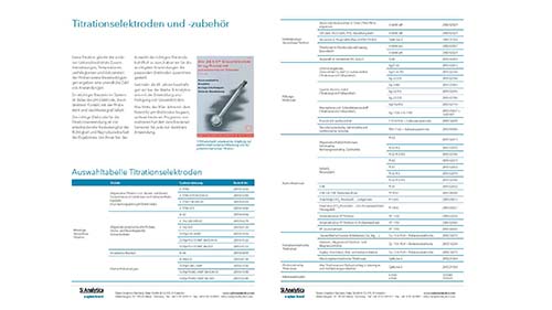Auswahl von Titrationselektroden für die wichtigsten Anwendungen