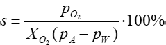 The oxygen saturation formula