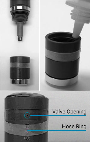 Filling the mambrane cap of the FCML sensor with electrolyte