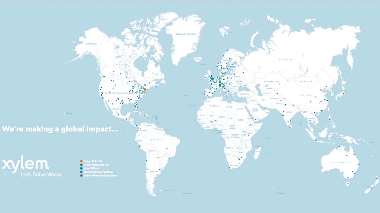 Xylem Standorte Karte