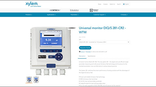 Screenshot English Product Page of WTW's Monitor DIQ/S 281