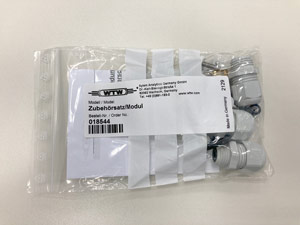 Nachher: Verpackung der  IQ SENSOR NET Kleinteile von WTW mit deutlich weniger Plastik
