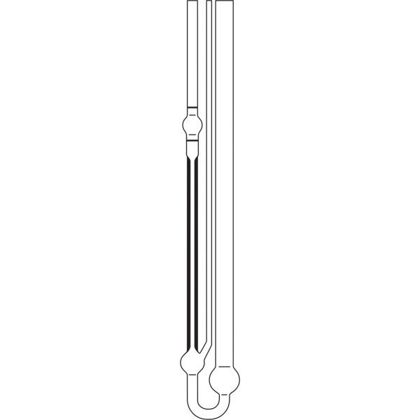 Micro-Ubbelohde viscometer (DIN), calibrated for manual measurement