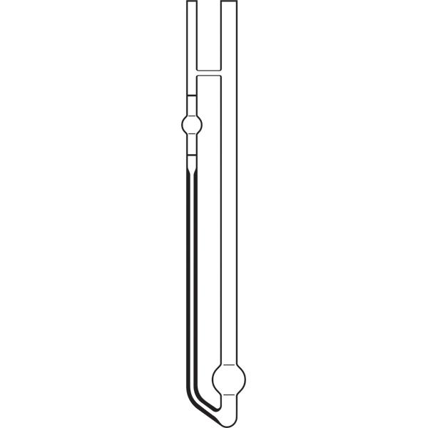 Micro-Ostwald viscometer, calibrated for manual measurement