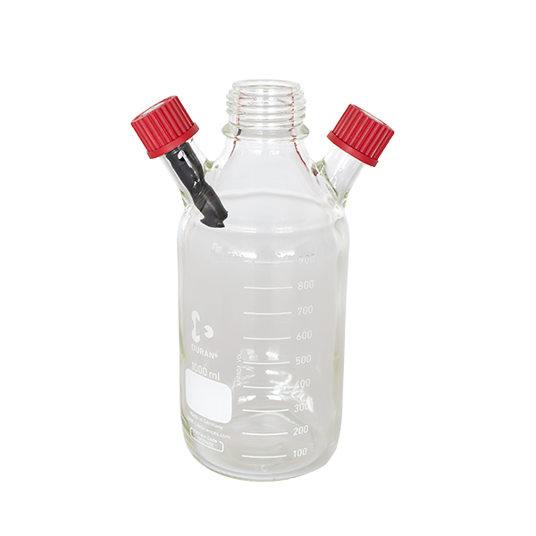 Messflasche mit 2x Anschlussstutzen MF45/1000